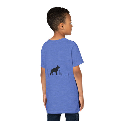 My Heart Beats For German Shepherds Youth Unisex Short Sleeve Crewneck Tee