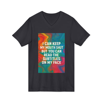 Subtitles Unisex Short Sleeve V-Neck Tee