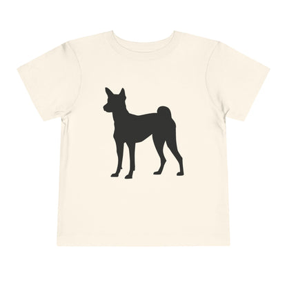 Basenji Silhouette Toddler Unisex Short Sleeve Crewneck Tee