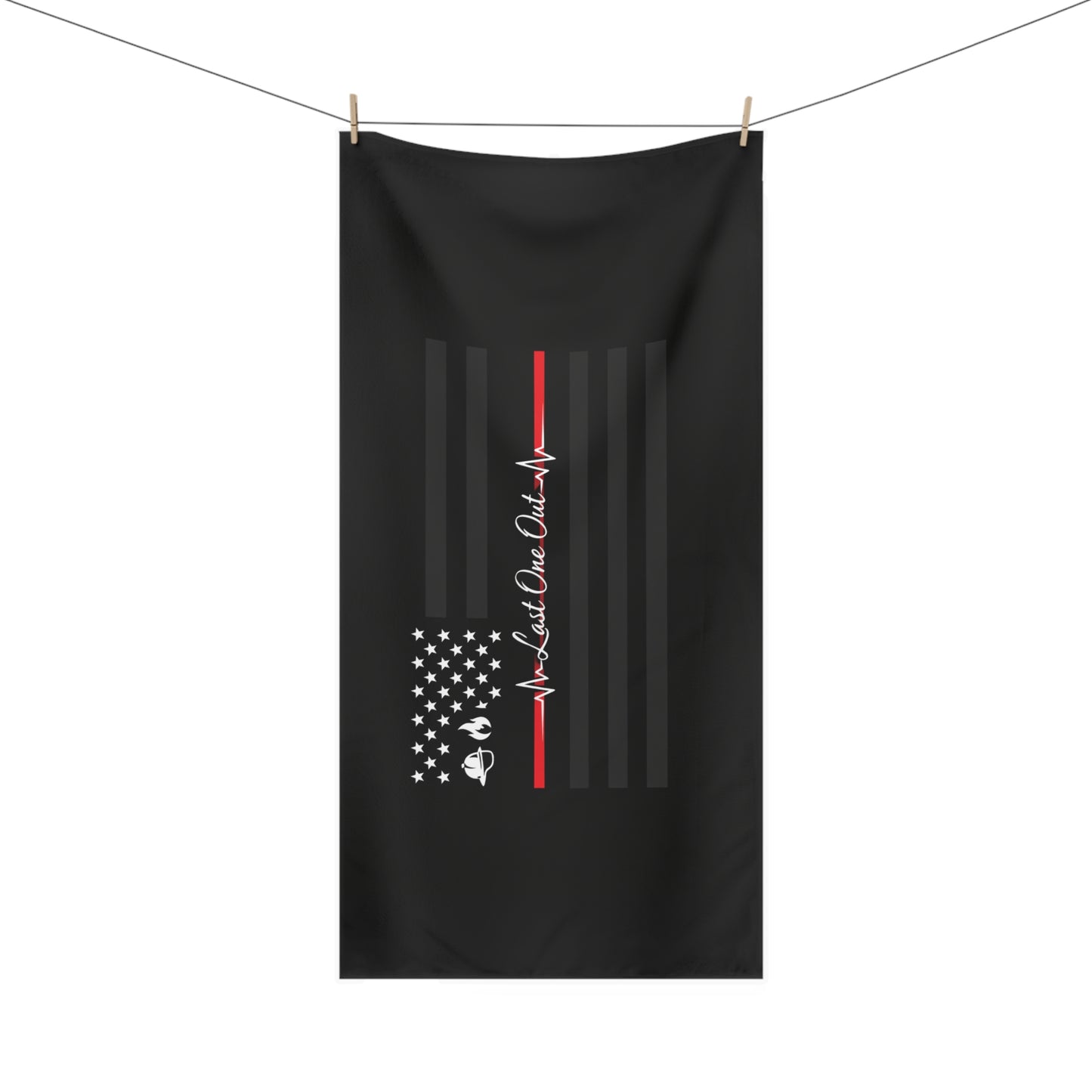 Thin Red Line Mink-Cotton  Beach Towel