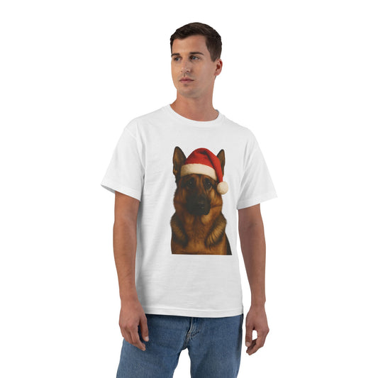 Santa Paws German Shepherd Men's Short-Sleeve Crewneck Tee