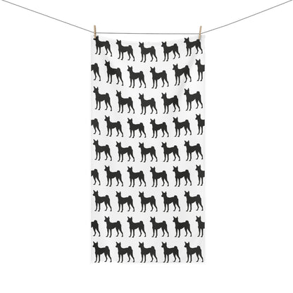 Basenji Silhouette Mink-Cotton  Beach Towel