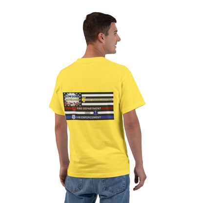 Slow Down Move Over Flag Men's Short-Sleeve Crewneck Tee