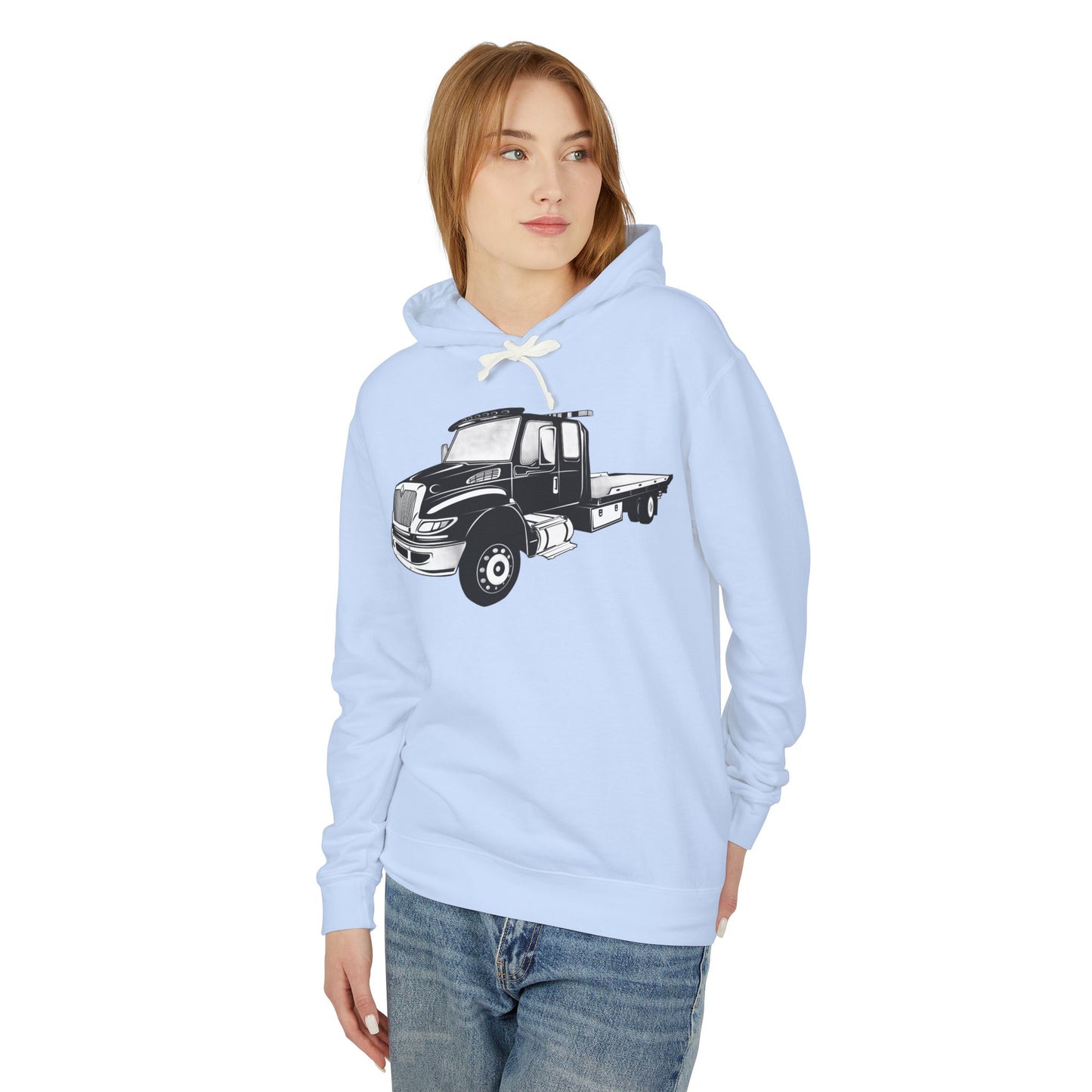 Flatbed Tow Truck Unisex Lightweight Hoodie