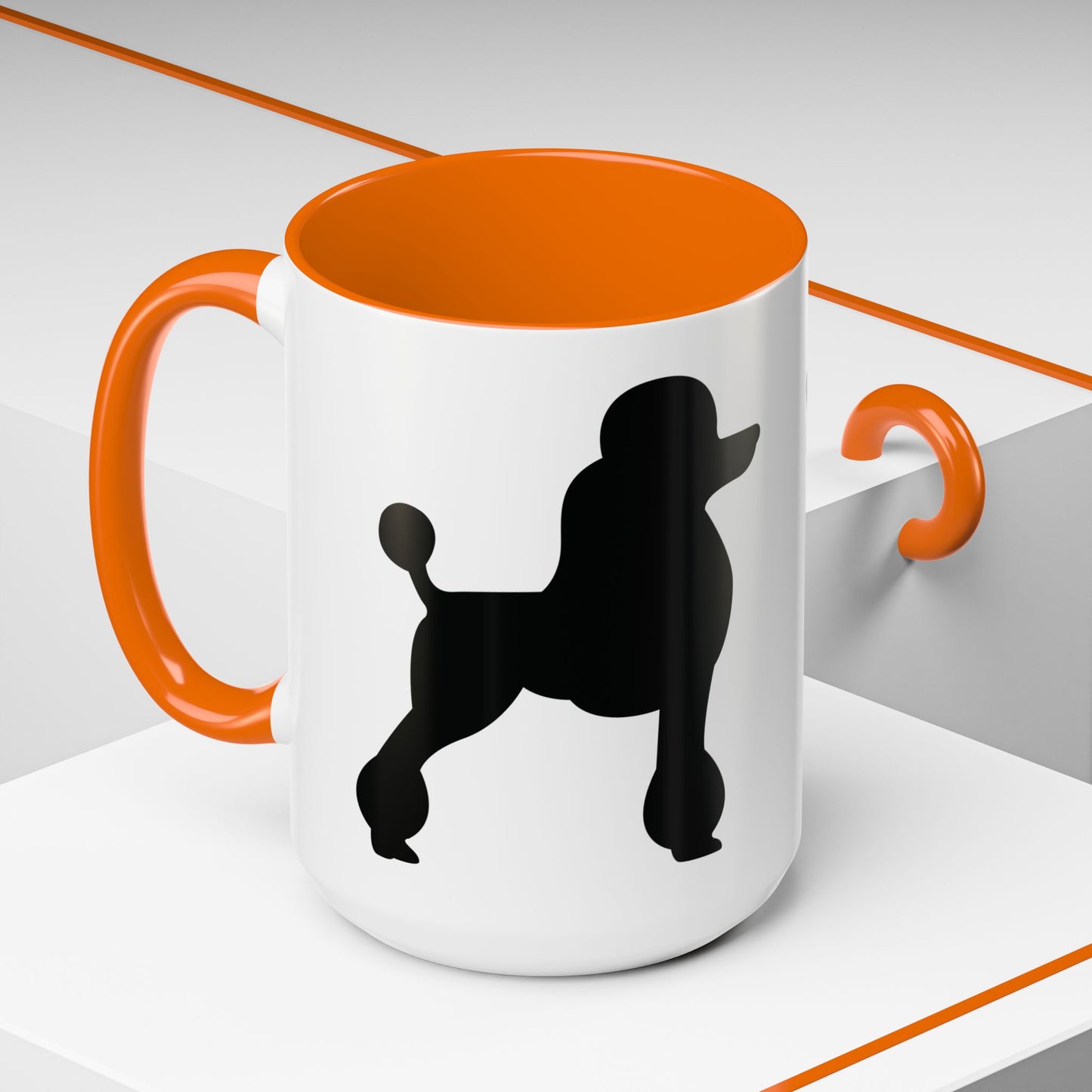 Poodle Silhouette 2-Tone Coffee Mug