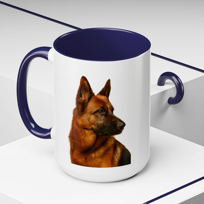 German Shepherd Head 2-Tone Coffee Mug