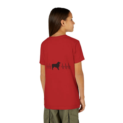 My Heart Beats For Aussies Youth Unisex Short Sleeve Crewneck Tee