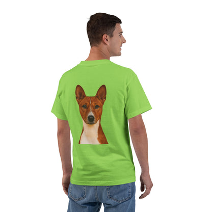 Basenji Head Men's Short-Sleeve Crewneck Tee