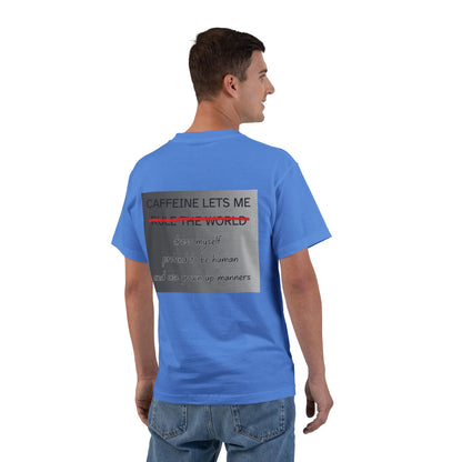 Caffeine Lets Me Men's Short-Sleeve Crewneck Tee