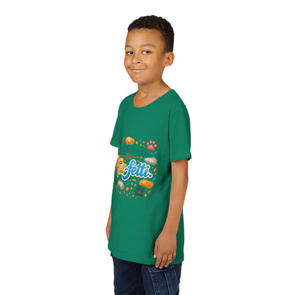 Fur-Fetti Cat Youth Unisex Short Sleeve Crewneck Tee