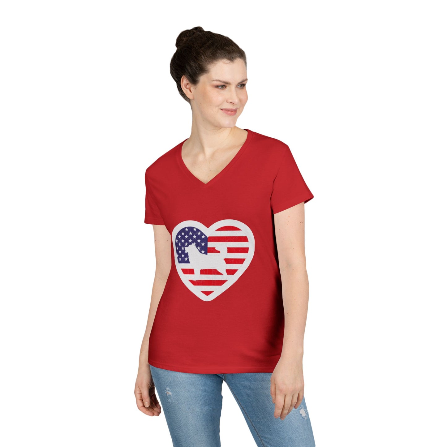 Malamute Flag Women's V-Neck T-Shirt
