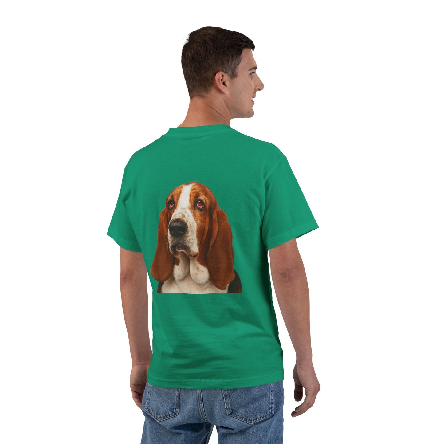 Basset Head Men's Short-Sleeve Crewneck Tee