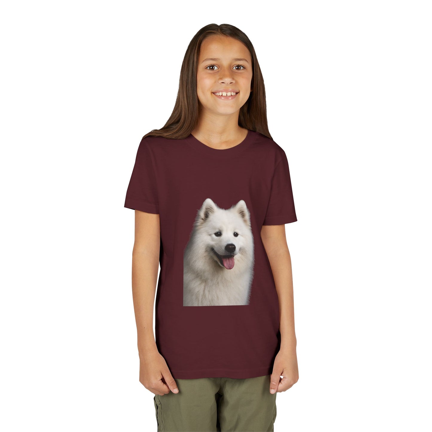 Samoyed Head Youth Unisex Short Sleeve Crewneck Tee