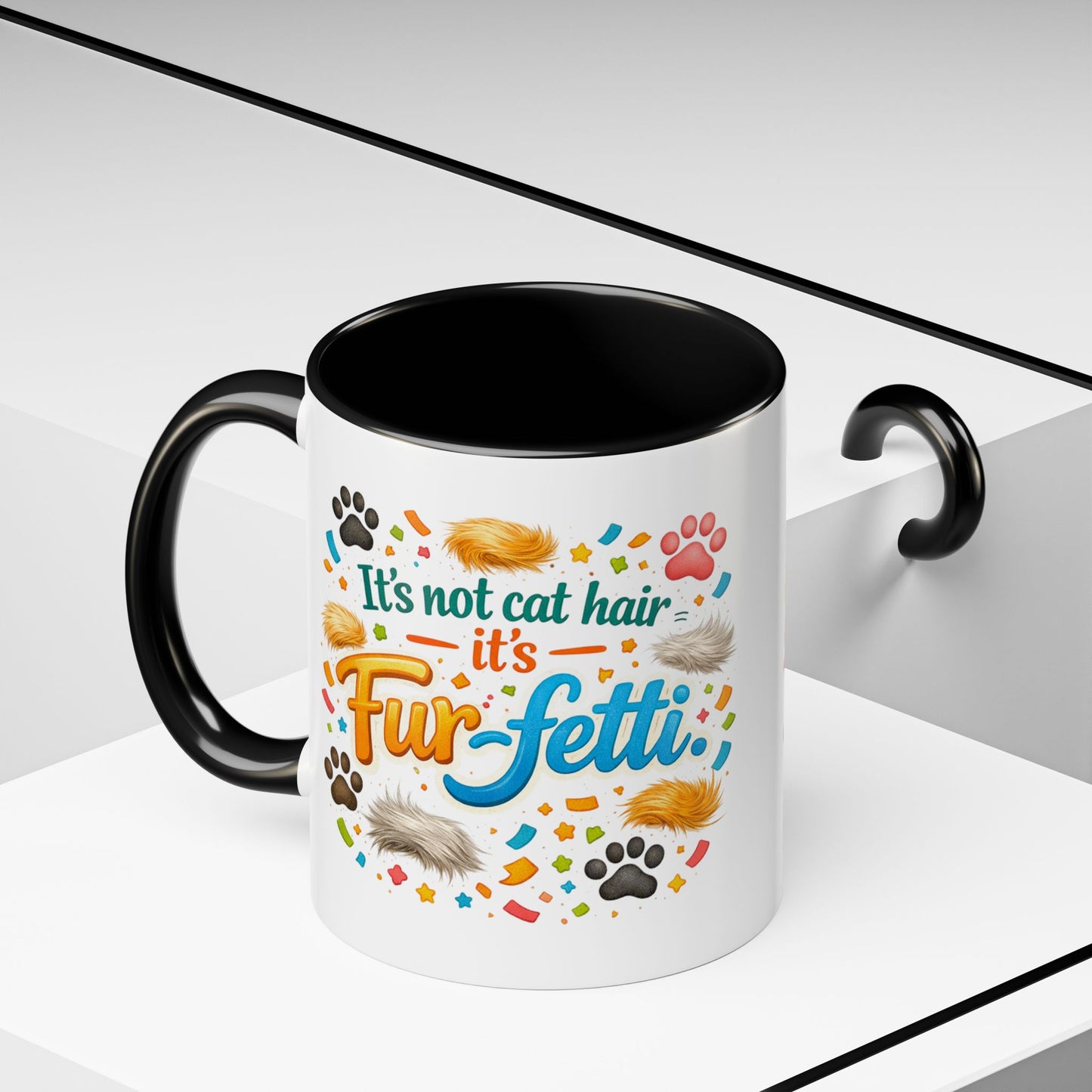 Fur-Fetti Cat 2-Tone Coffee Mug