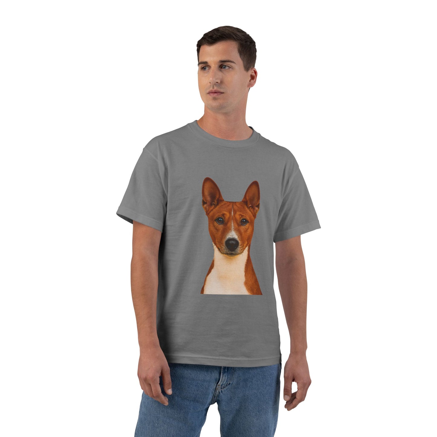 Basenji Head Men's Short-Sleeve Crewneck Tee