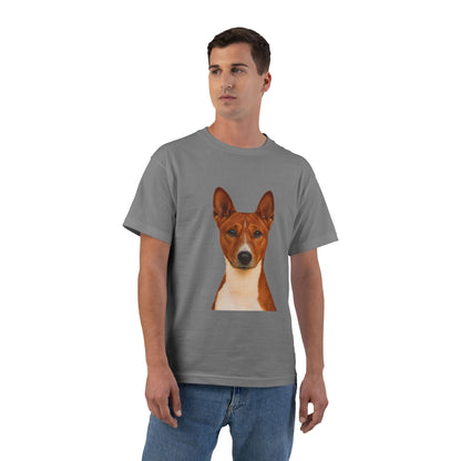 Basenji Head Men's Short-Sleeve Crewneck Tee
