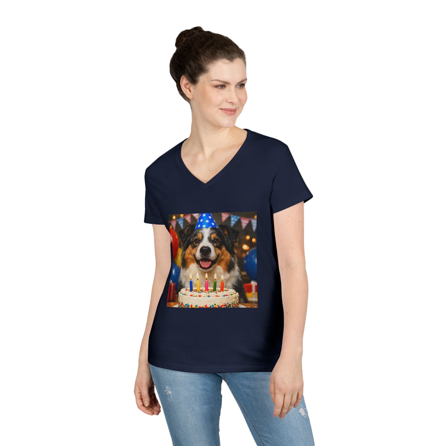 Birthday Buddy Aussie Women's V-Neck T-Shirt