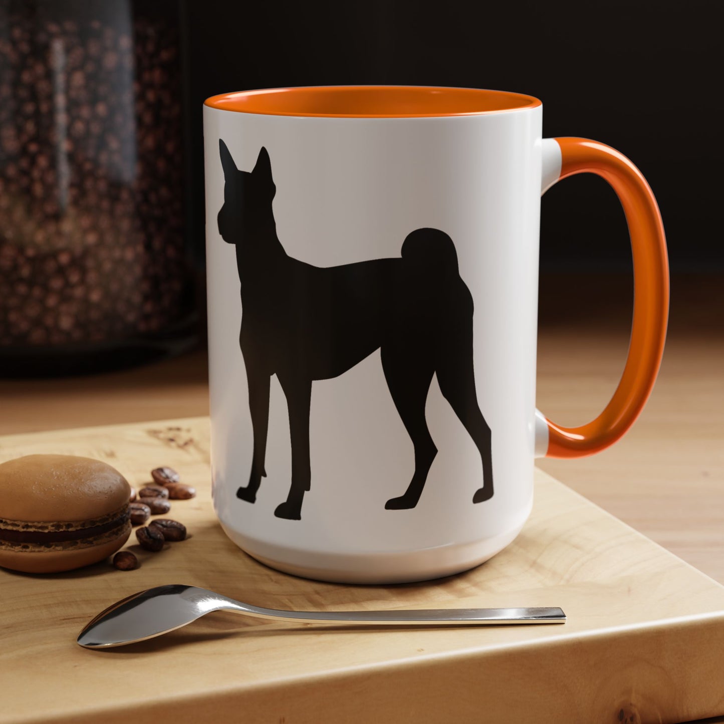 Basenji Silhouette 2-Tone Coffee Mug