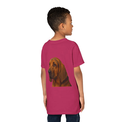 Bloodhound Head Youth Unisex Short Sleeve Crewneck Tee