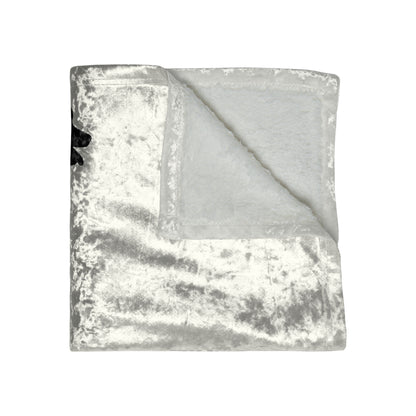Samoyed Silhouette Crushed Velvet Blanket