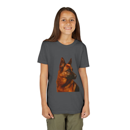 German Shepherd Head Youth Unisex Short Sleeve Crewneck Tee