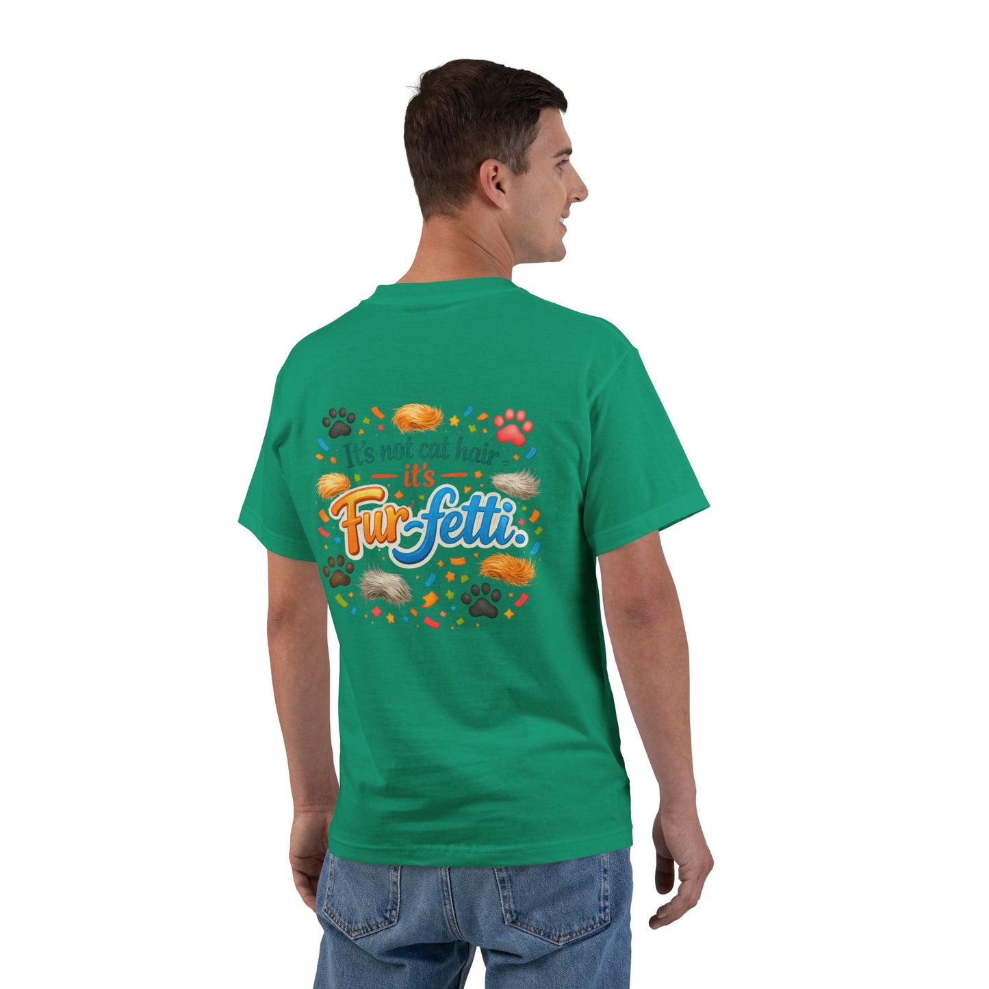 Fur-Fetti Cat Men's Short-Sleeve Crewneck Tee