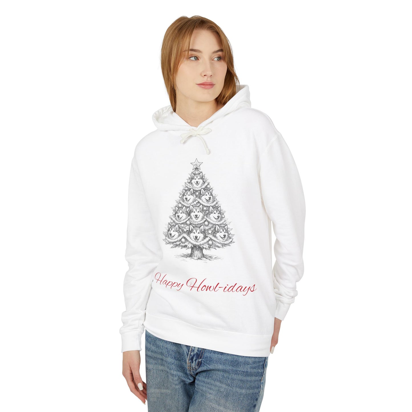 Happy Howl-idays Unisex Lightweight Hoodie