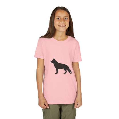 German Shepherd Silhouette Youth Unisex Short Sleeve Crewneck Tee