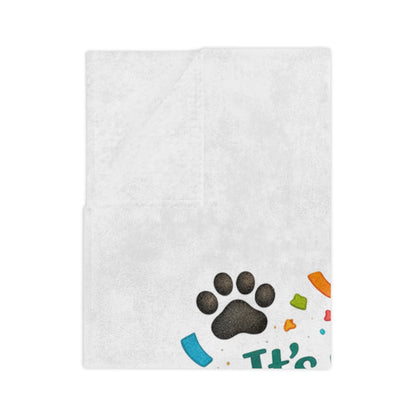 Fur-Fetti Cat Velveteen Microfiber Blanket
