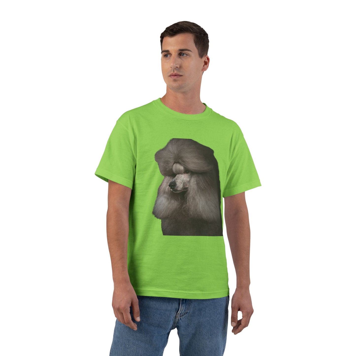 Poodle Head Men's Short-Sleeve Crewneck Tee