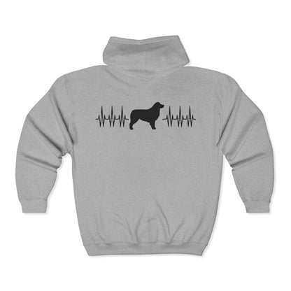 My Heart Beats For Aussies Unisex Full Zip Hoodie