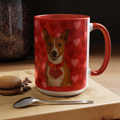 Cupid's Companion Basenji 2-Tone Coffee Mug
