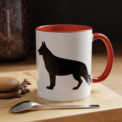 German Shepherd Silhouette 2-Tone Coffee Mug