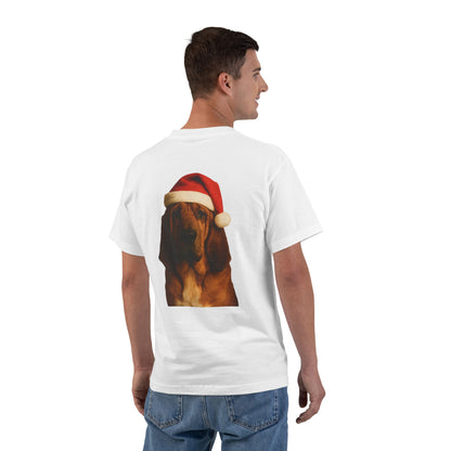 Santa Paws Bloodhound Men's Short-Sleeve Crewneck Tee