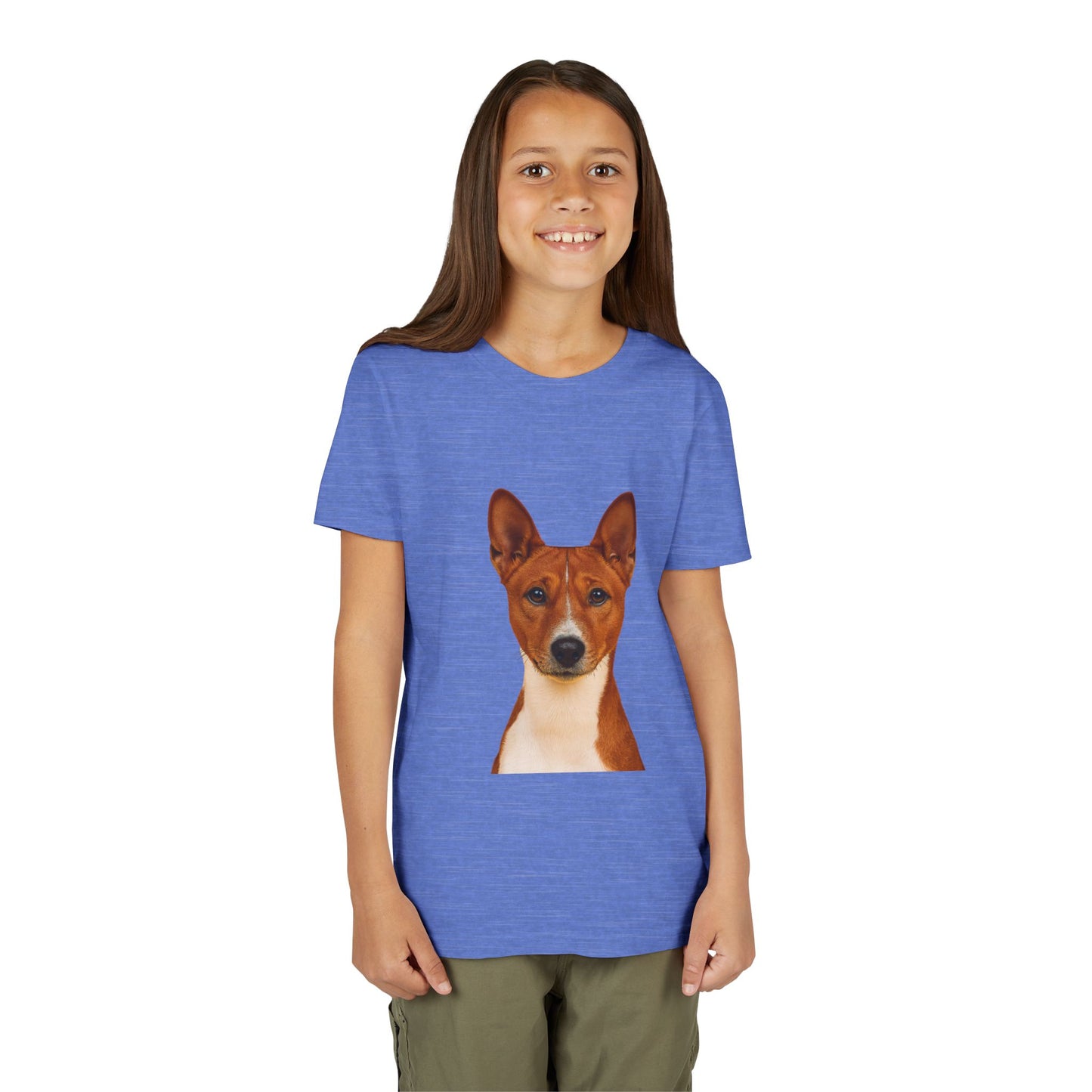 Basenji Head Youth Unisex Short Sleeve Crewneck Tee
