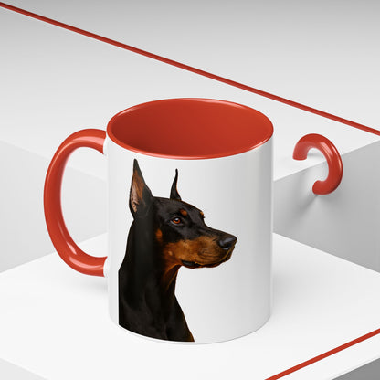 Doberman Head 2-Tone Coffee Mug