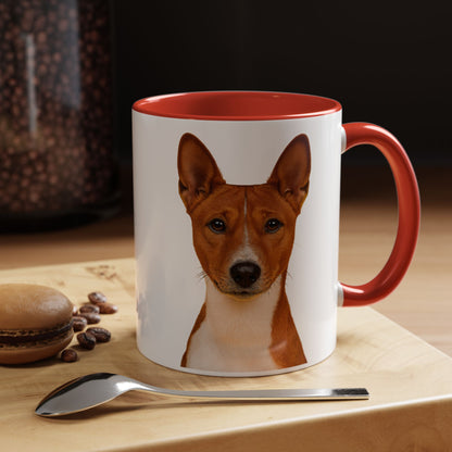 Basenji Head 2-Tone Coffee Mug