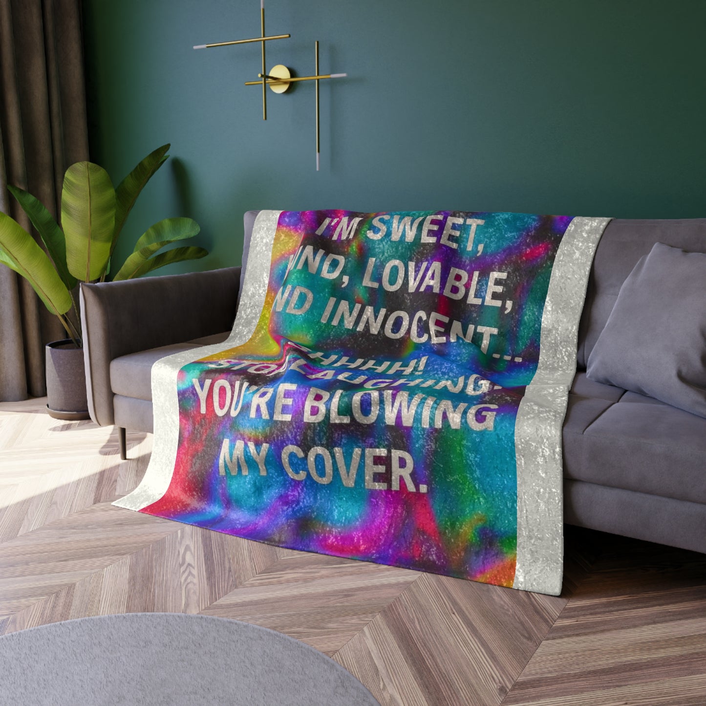 Blowing My Cover Crushed Velvet Blanket