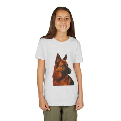 German Shepherd Head Youth Unisex Short Sleeve Crewneck Tee