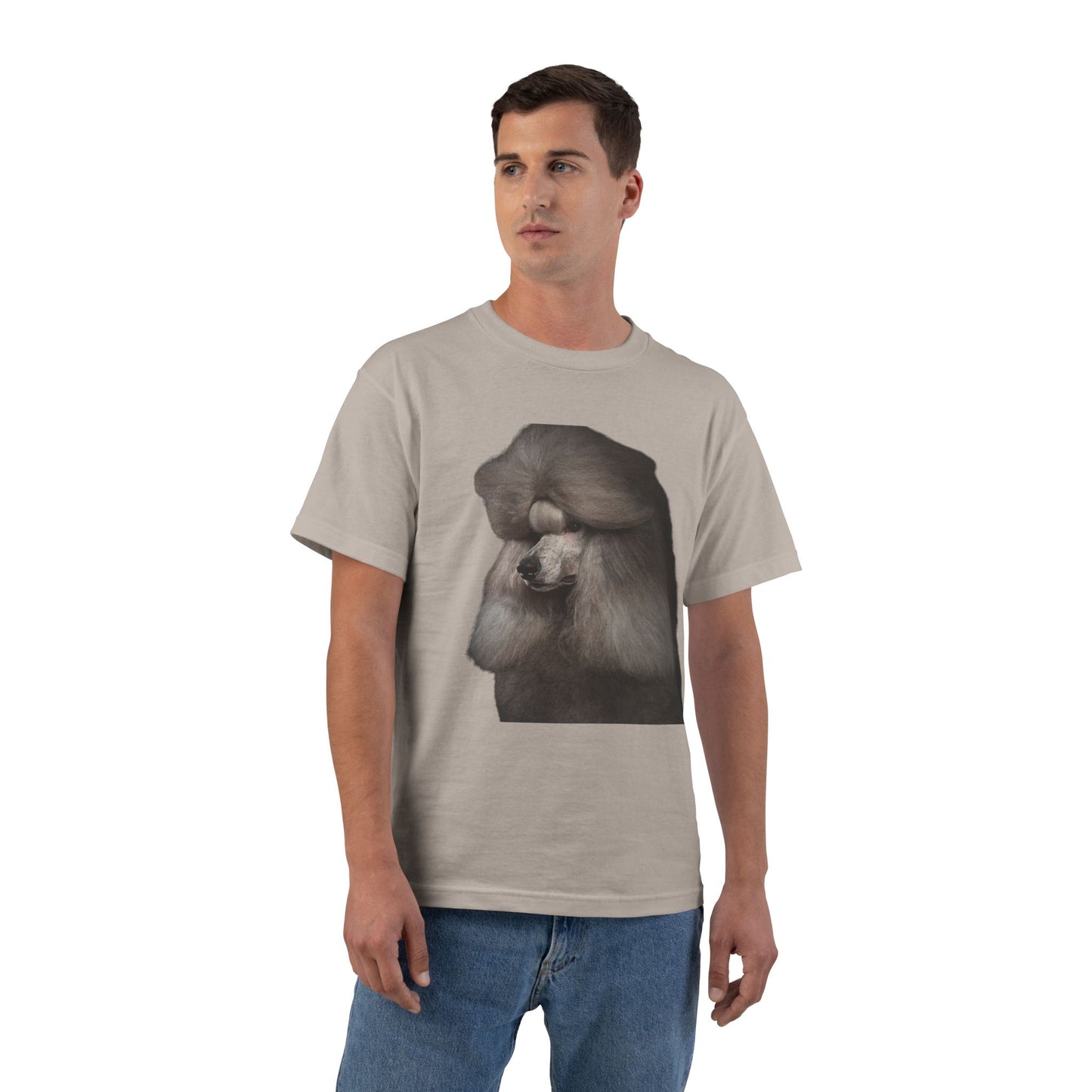 Poodle Head Men's Short-Sleeve Crewneck Tee
