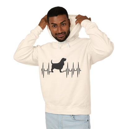 My Heart Beats For Bassets Unisex Lightweight Hoodie