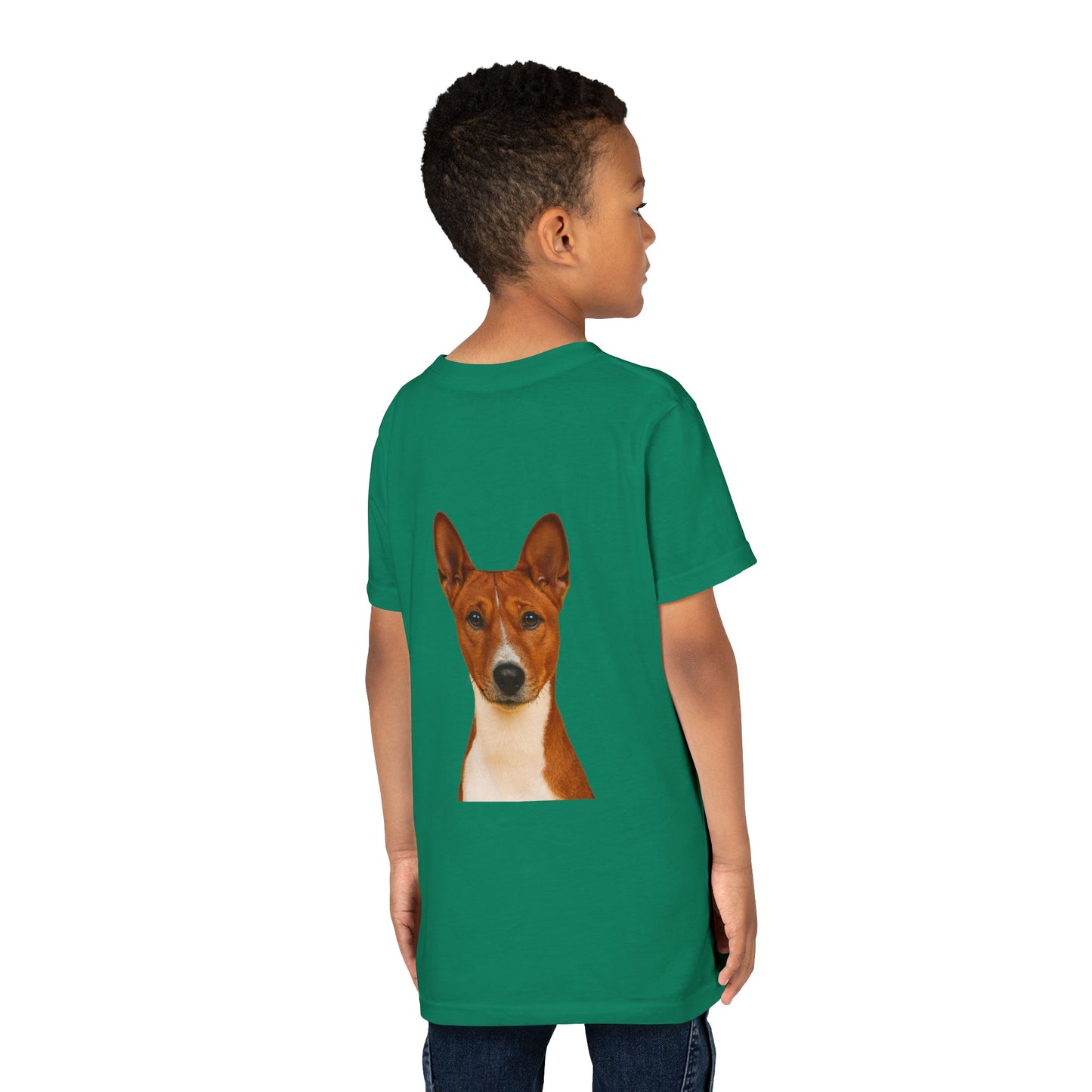 Basenji Head Youth Unisex Short Sleeve Crewneck Tee
