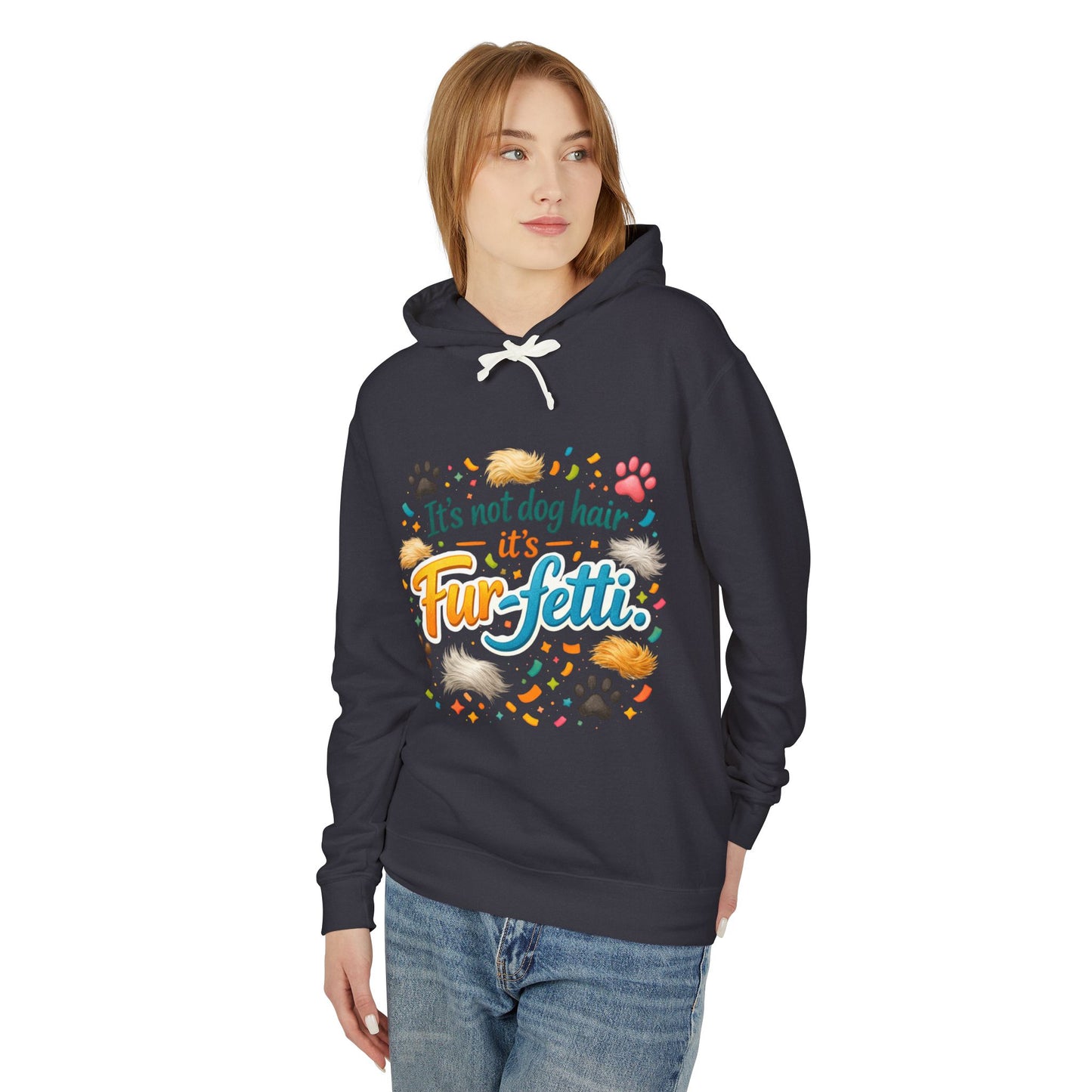 Fur-Fetti Dog Unisex Lightweight Hoodie