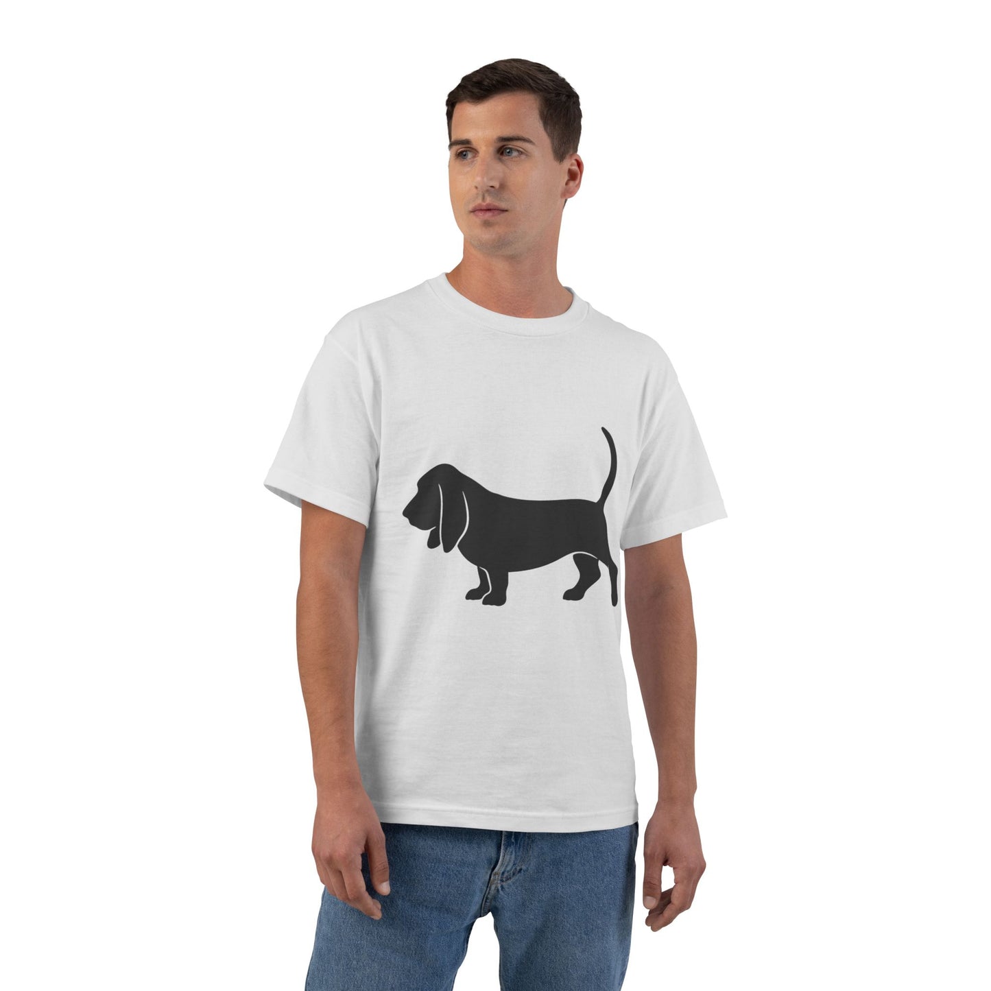 Basset Silhouette Men's Short-Sleeve Crewneck Tee