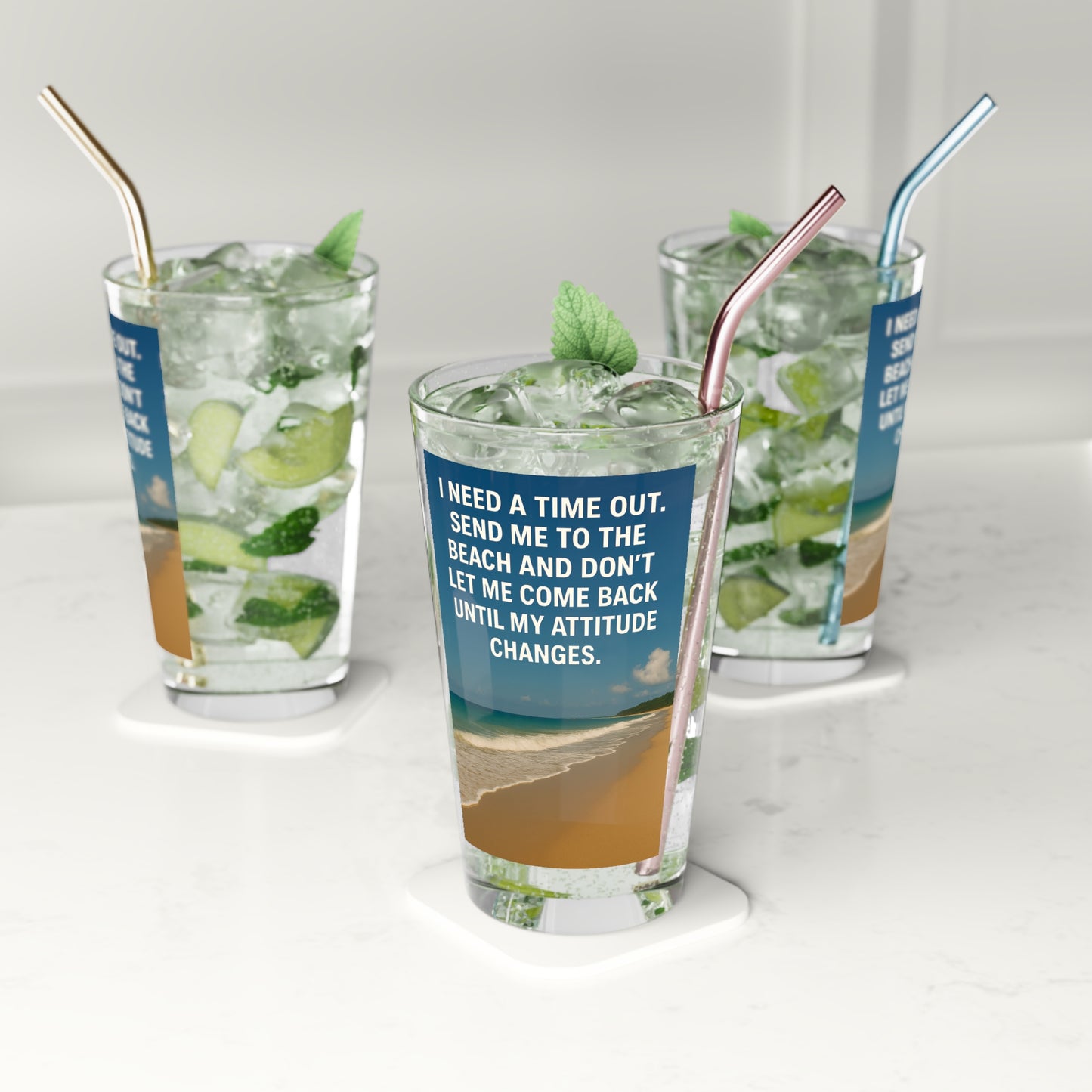 Time Out Drinking Glass