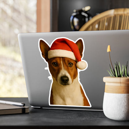 Santa Paws Basenji Vinyl Decal