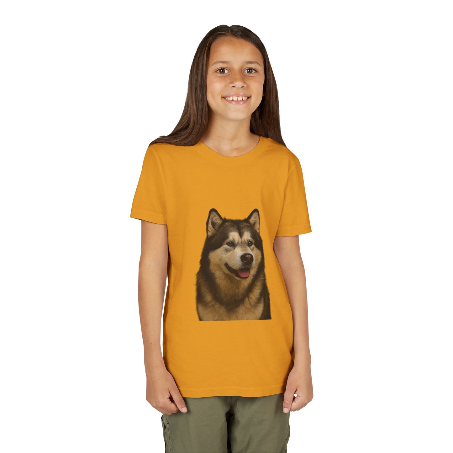Malamute Head Youth Unisex Short Sleeve Crewneck Tee