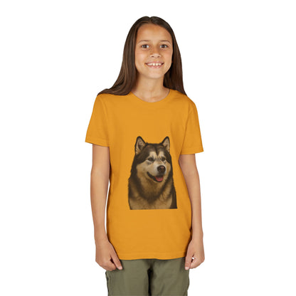 Malamute Head Youth Unisex Short Sleeve Crewneck Tee