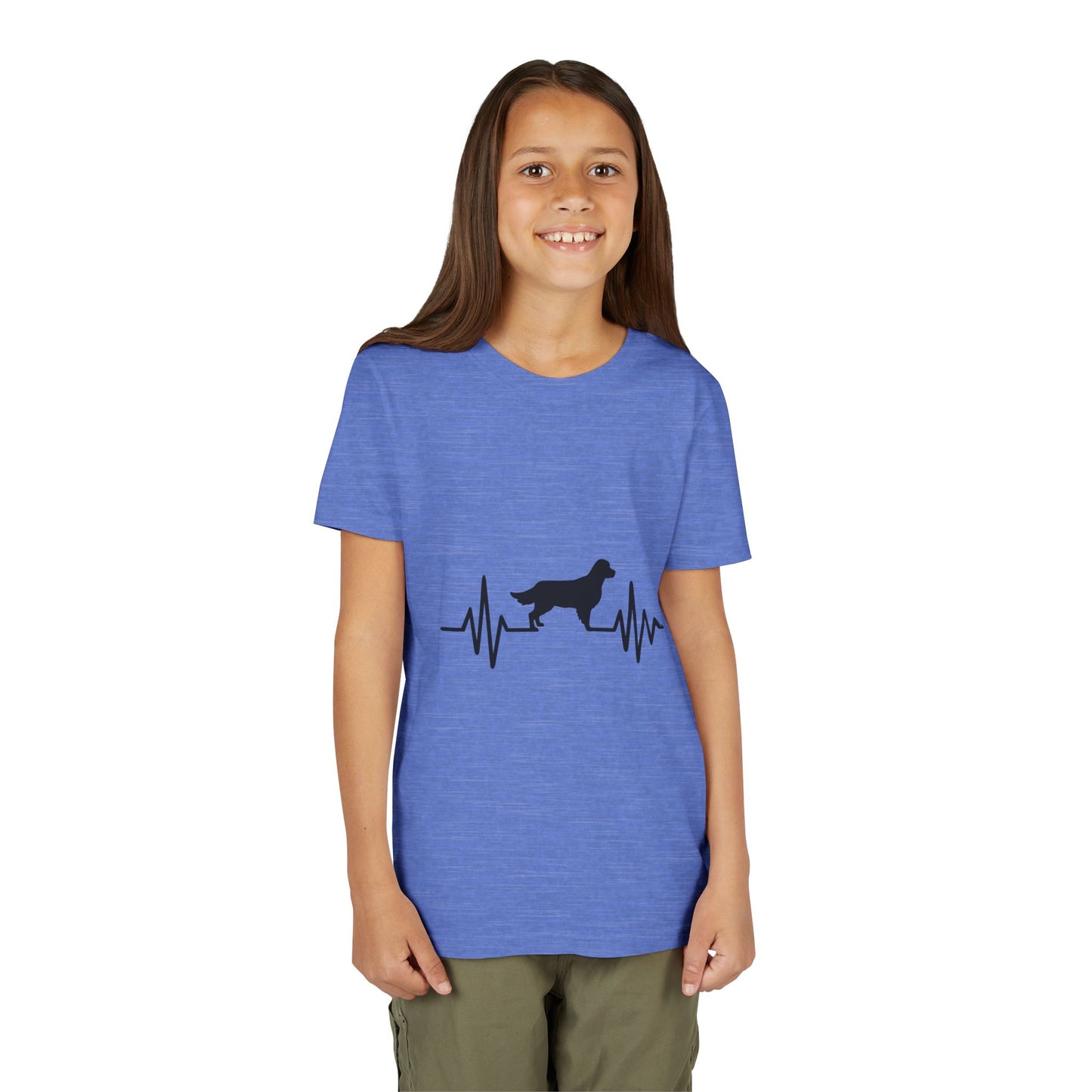 My Heart Beats For Goldens Youth Unisex Short Sleeve Crewneck Tee