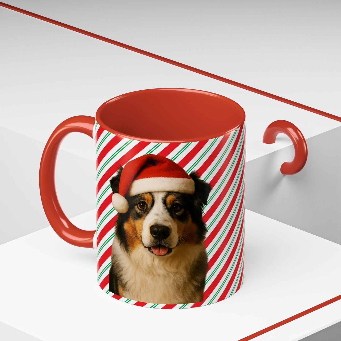 Santa Paws Aussie 2-Tone Coffee Mug